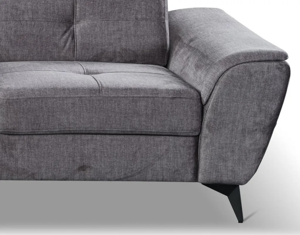 Rohová sedacia súprava Sergio, dymovo šedá látka, ľavý roh
