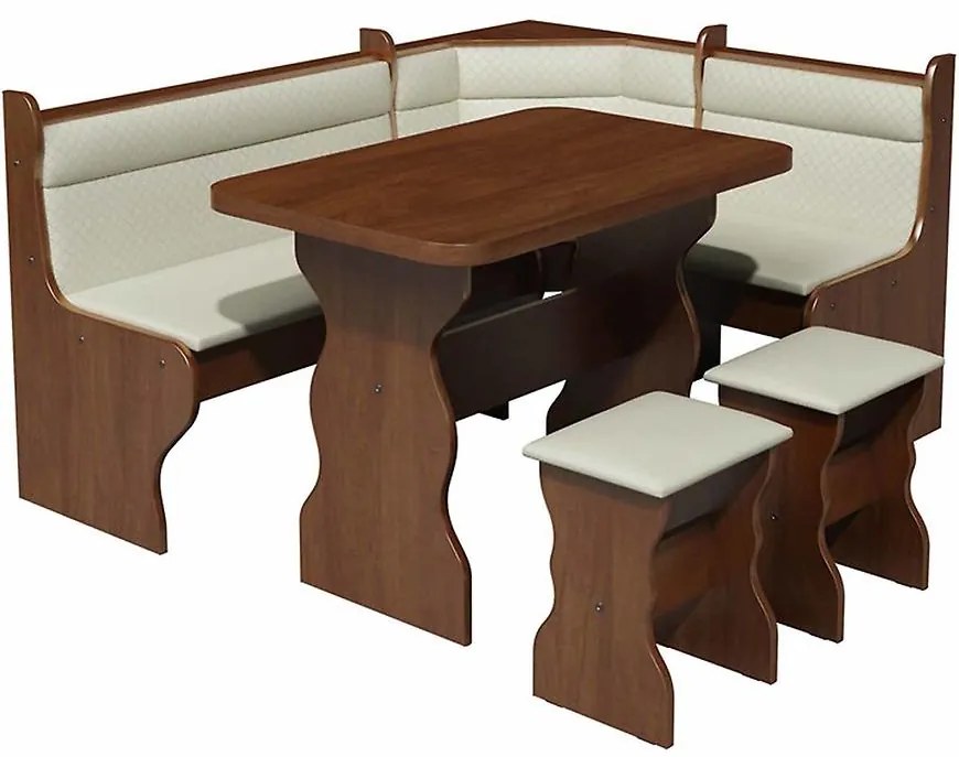 Rohová lavica Merkury II orech eko