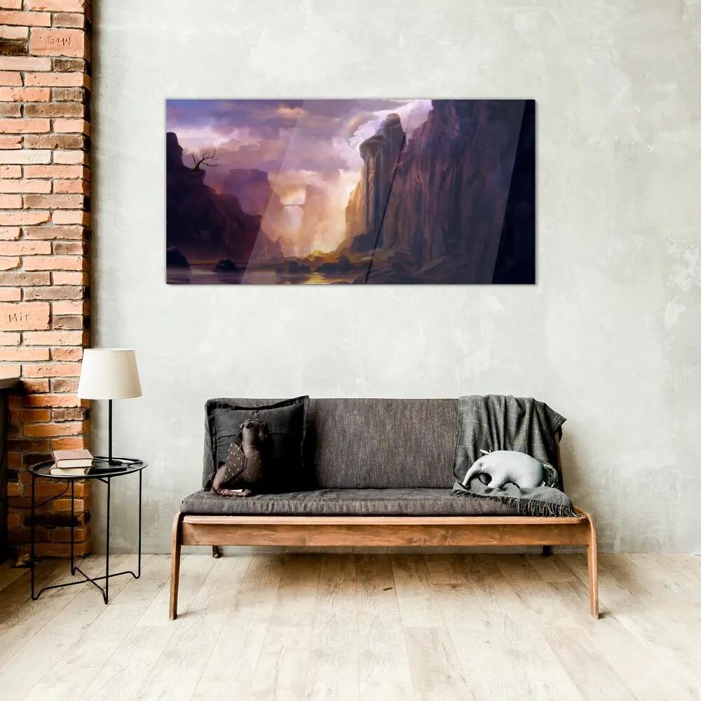 Skleneny obraz Abstrakcie hory mraky