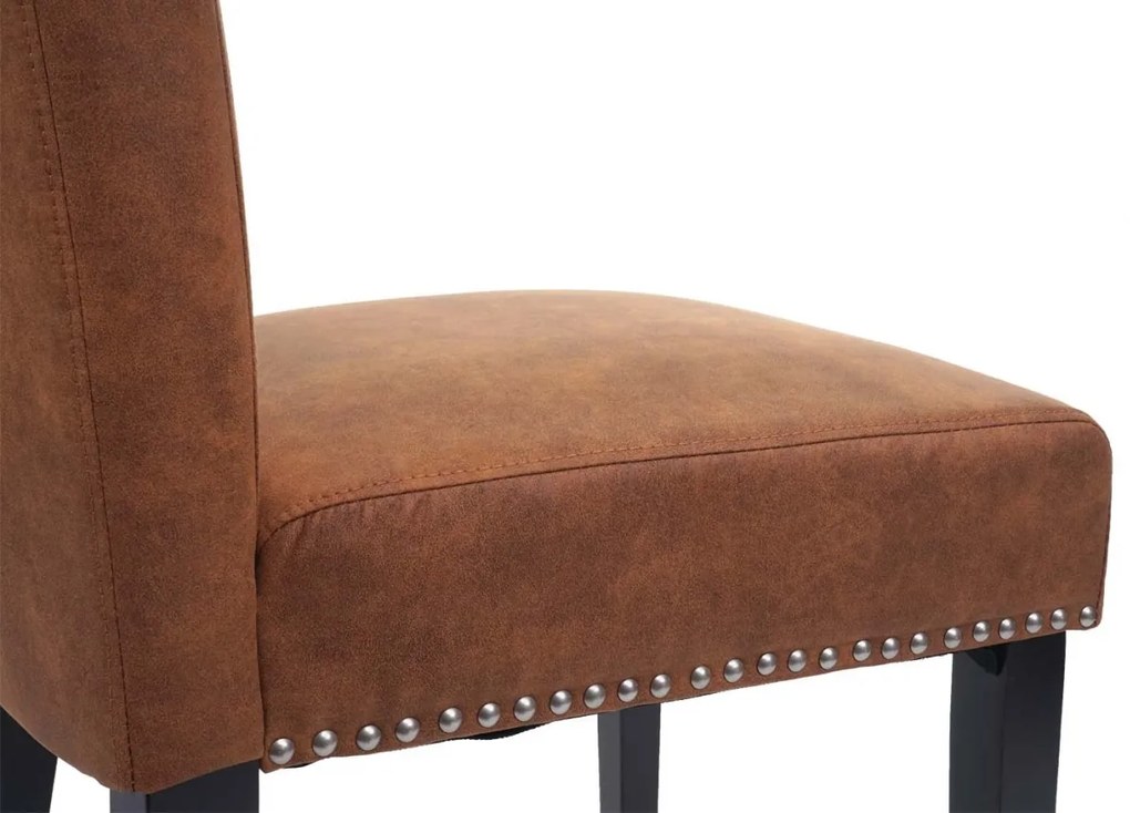 2x Jedálenská stolička Chesterfield 2, tmavé nohy, látka - Imitácia semišu