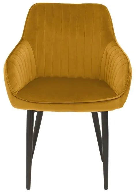 Dizajnová stolička Esmeralda, horčicová žltá
