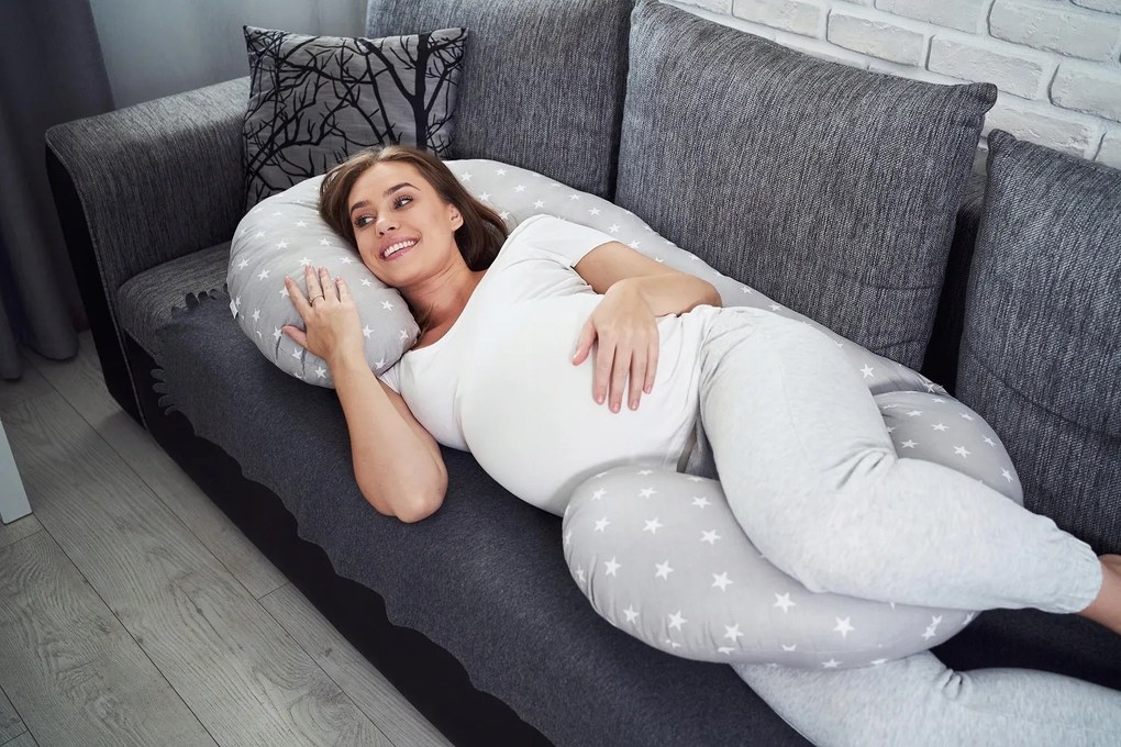 Tehotenský a dojčiaci vankúš BABYMAM PREMIUM 300 cm 3v1 - Kvety v záhrade