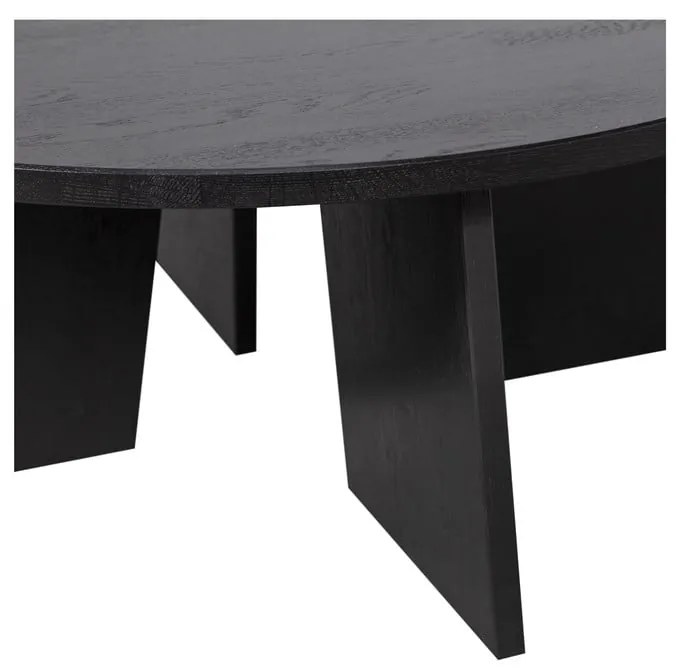 Čierny okrúhly konferenčný stolík ø 90 cm Fries – WOOOD