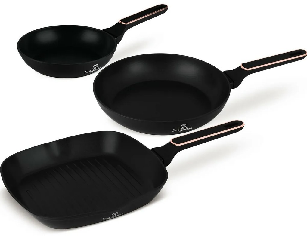 BerlingerHaus Súprava panvíc s titánovým povrchom Black Rose, 3 ks