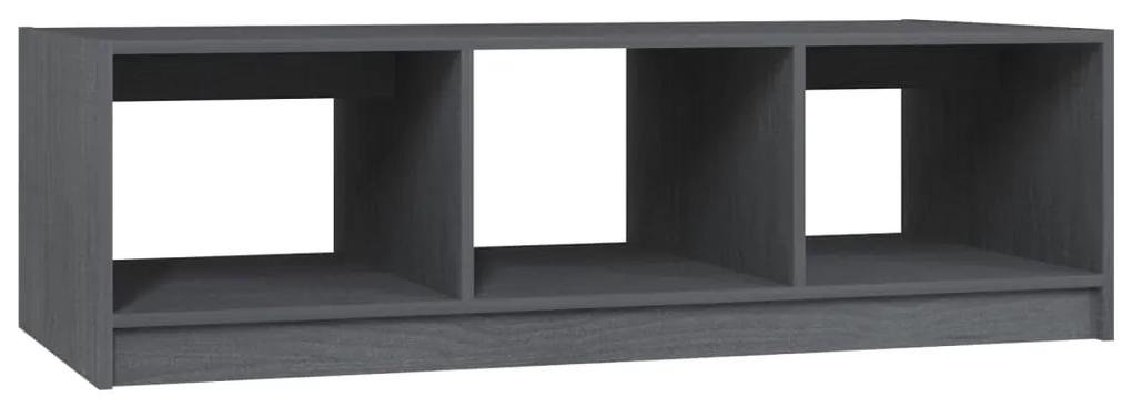 vidaXL Konferenčný stolík sivý 110x50x34 cm borovicový masív
