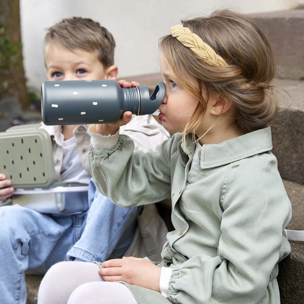 Antikorová fľaša na pitie - Happy Prints midnight blue