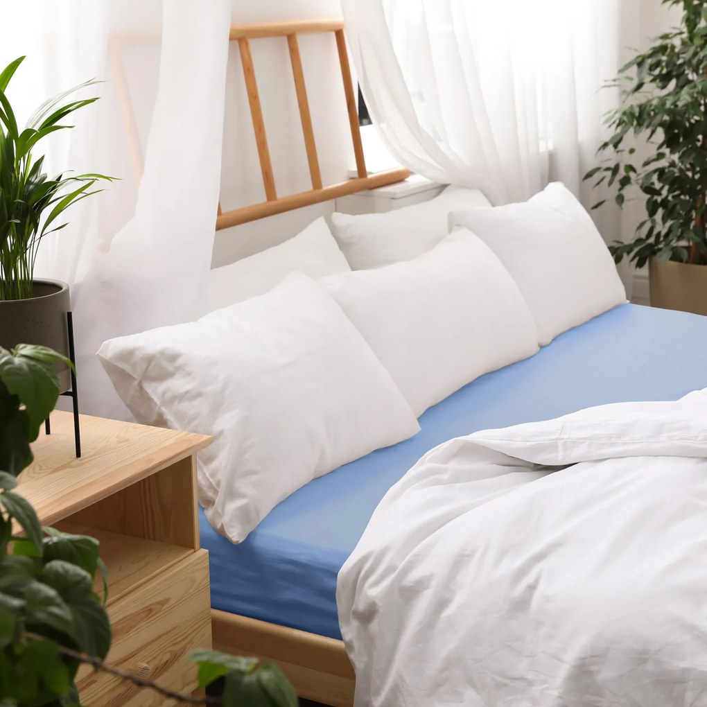 JERSEY PRESTIERADLO PREMIUM 200X220 CM MODRÉ