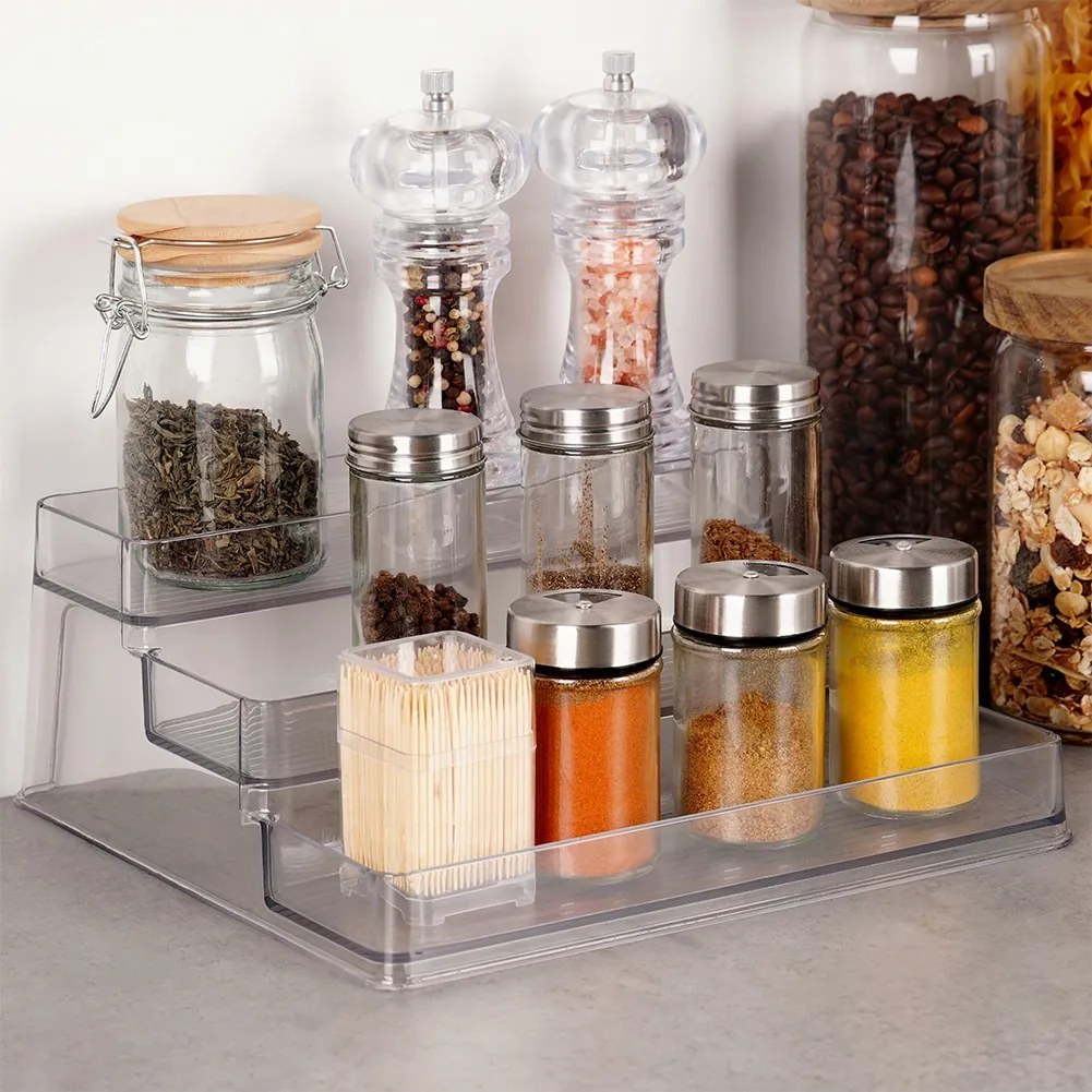 VILDE Prídavná poschodová polička, organizér na korenie, 3 schodíky COMPACTA