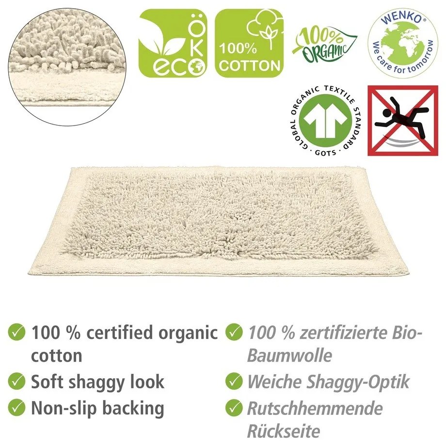 Krémovobiela textilná kúpeľňová predložka 60x90 cm Sidyma – Wenko