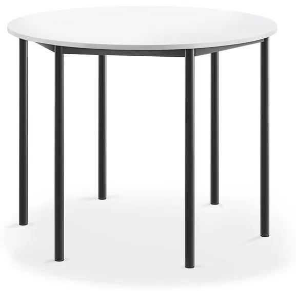 Stôl BORÅS, kruh, Ø 1200x900 mm, laminát - biela, antracit