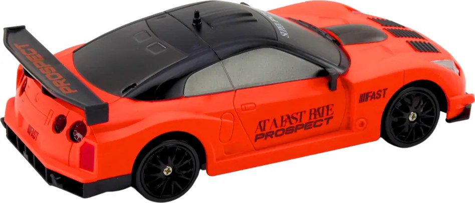 LEAN Toys Športové autíčko s diaľkovým ovládaním R/C v mierke 1:24, oranžové, s vymeniteľnými kolesami