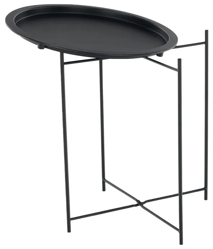 Príručný stolík s odnímateľnou táckou, čierna, RENDER