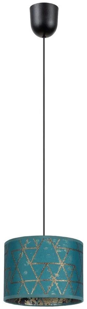 Luster na lanku REZO 1xE27/60W/230V tyrkysová
