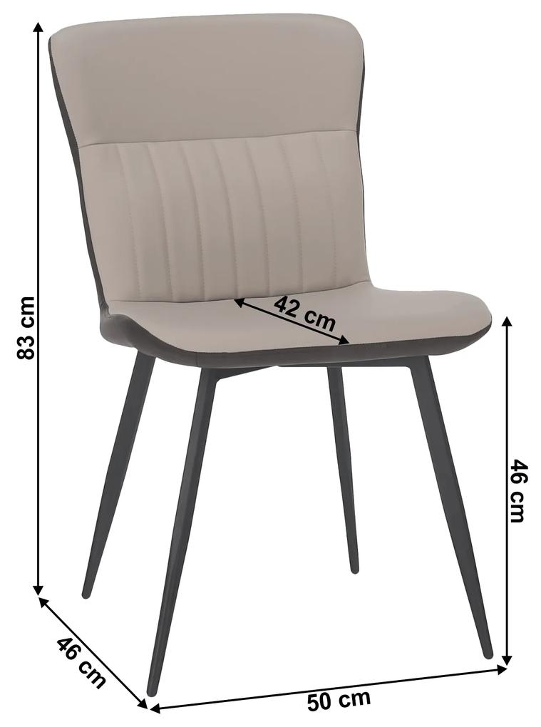 Kondela Jedálenská stolička, ekokoža, béžová/hnedá, KLARISA