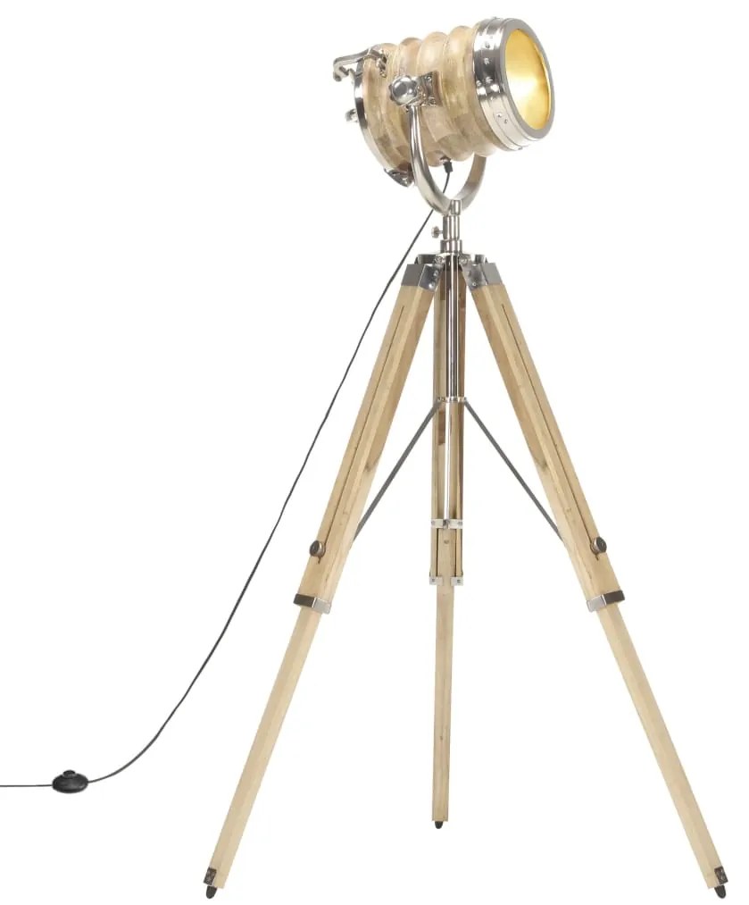 vidaXL Lampa na statíve 131 cm mangovníkový masív