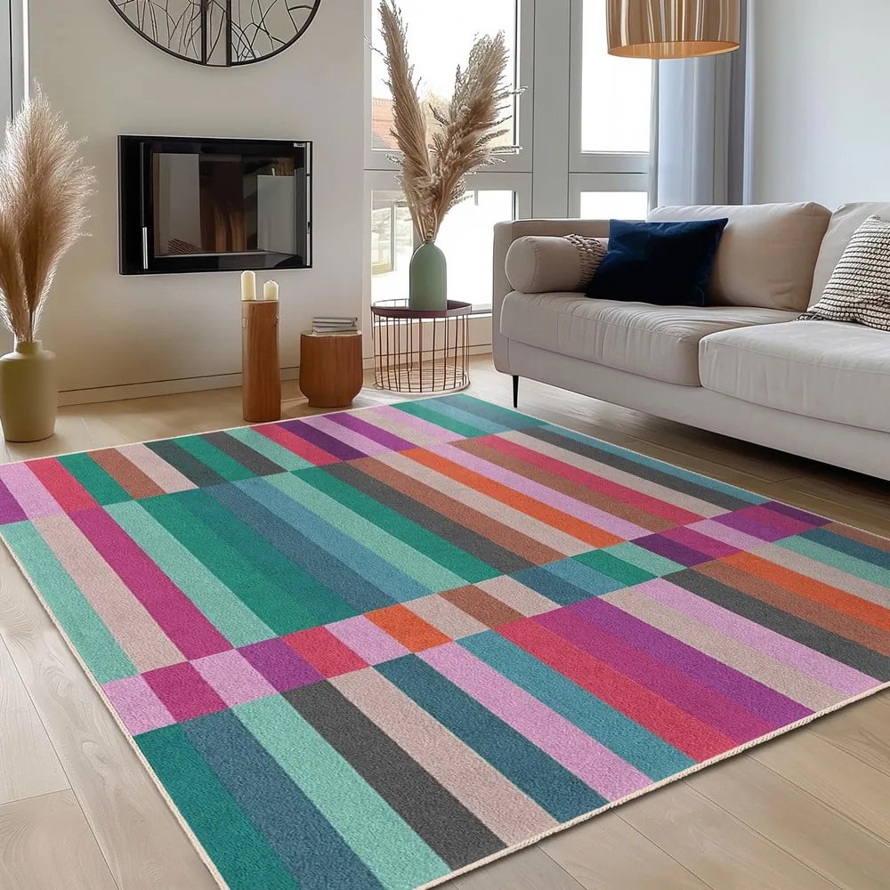 Tyrkysový prateľný behúň 60x230 cm Acid Rain – Mila Home