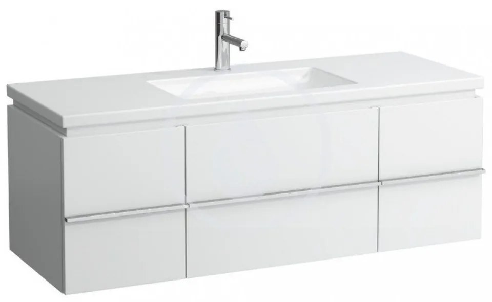 LAUFEN Living Umývadlo do nábytku, 1300 mm x 480 mm, biela – 1 otvor na batériu, stredový H8164350001041