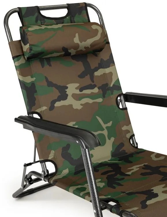 ModernHOME Polohovateľné skladacie lehátko - maskáčové, L-145 CAMOUFLAGE