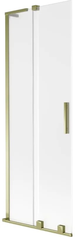 Mexen Velar L, 2-krídlová posuvná vaňová zástena 70 x 150 cm, 8mm sklo námraza, zlatá lesklá, 896-070-003-31-50