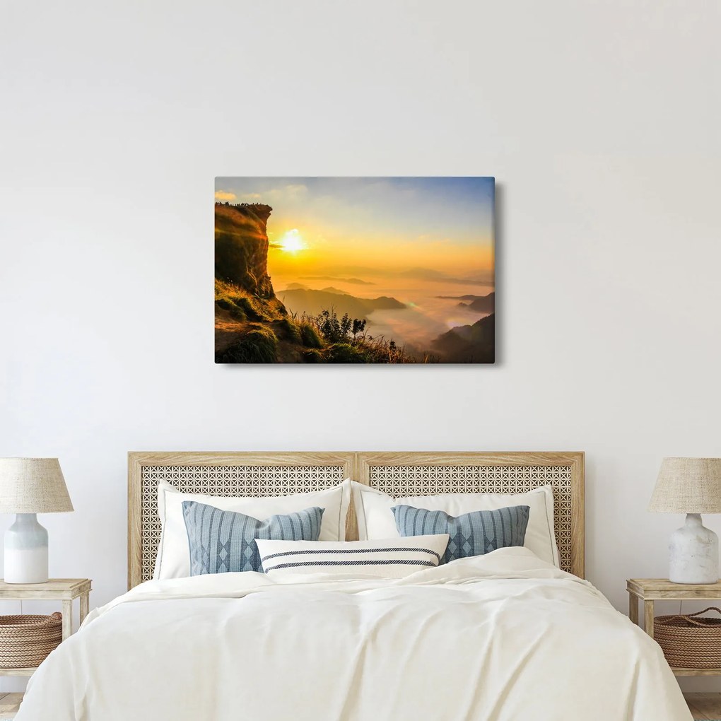 Obraz údolia v rannej hmle (90x60 cm)