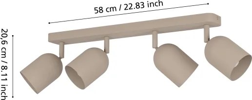 Eglo 44164 - Bodové svietidlo TILSTON 4xE14/40W/230V béžová