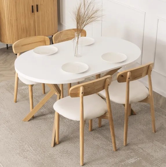 LUGO Rozkladací stôl 90-190 cm biely/dub