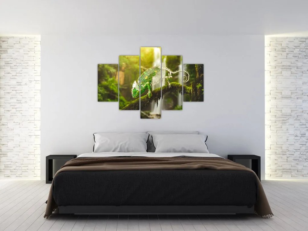 Obraz chameleóna (150x105 cm)