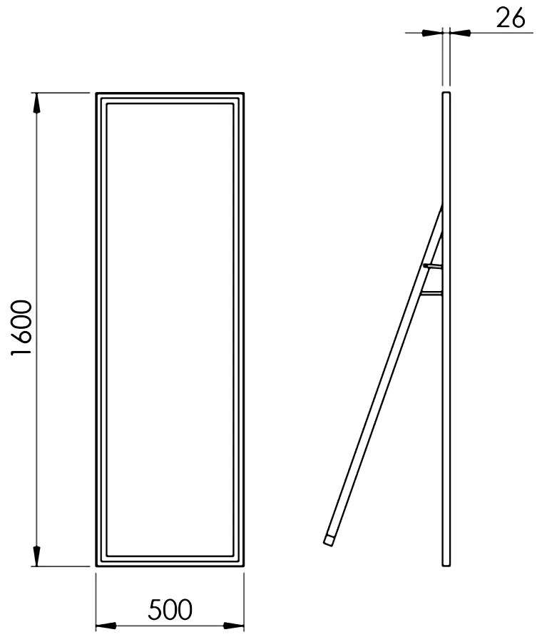 Lotosan ARIS samostojace LED zrkadlo 160 cm 50 x 160 x 2,6 cm  LN6839CI