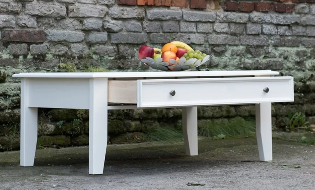 Konferenčný stolík so zásuvkou Belluno Elegante 1 - biela