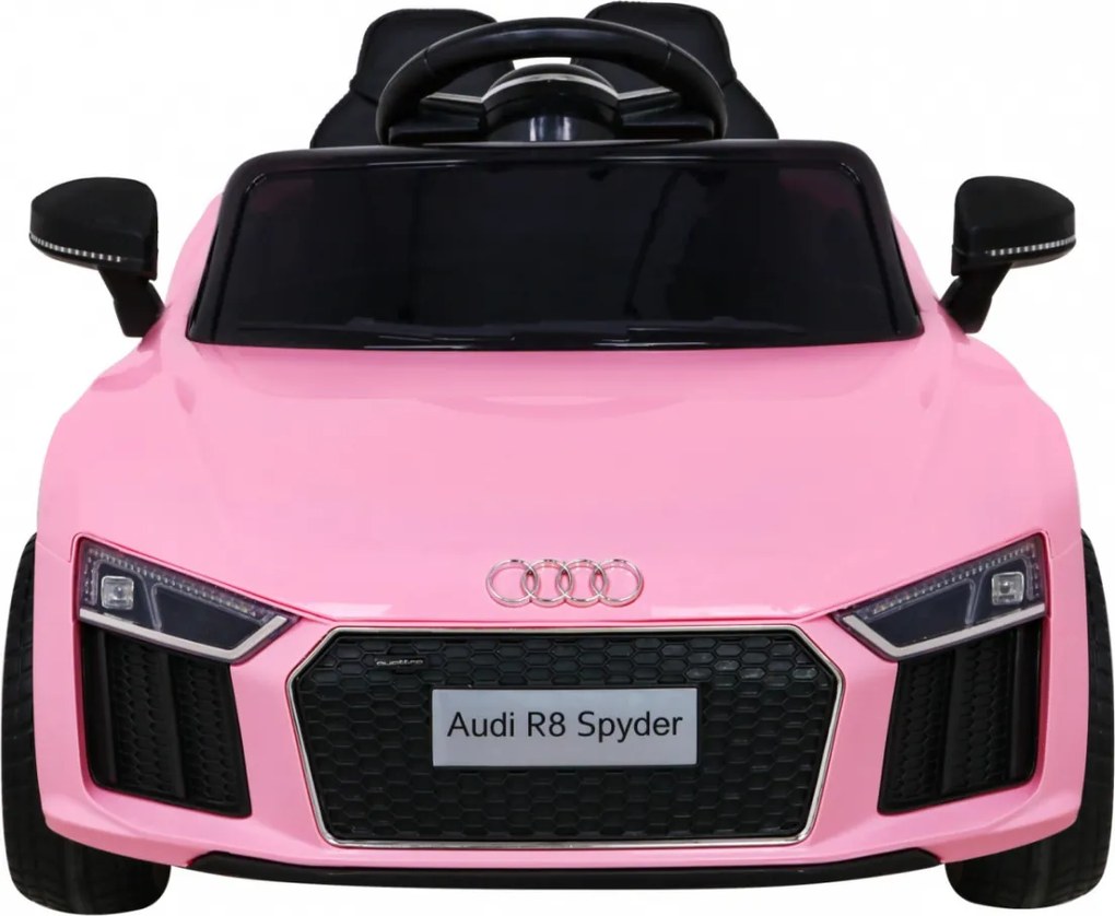 Ramiz Elektrické autíčko Audi R8 pre deti ružové + diaľkové ovládanie + EVA + pomalý štart + MP3 LED