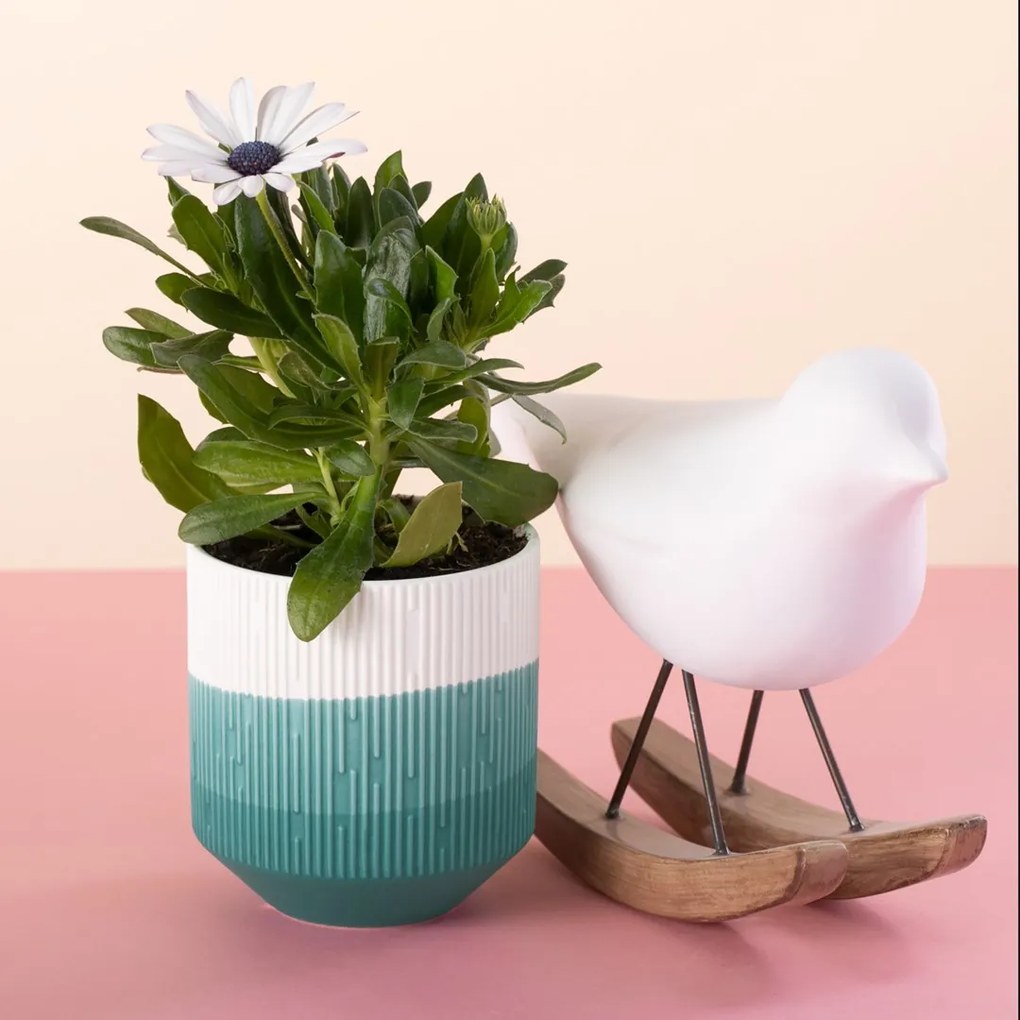 Kvetináč Fino korálový/biely