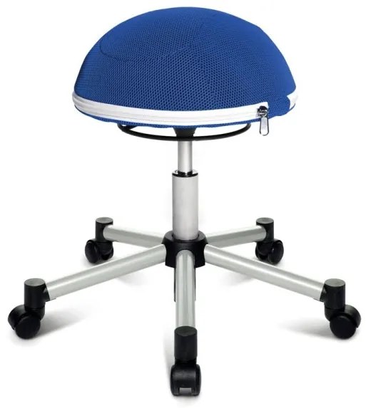 Topstar Zdravotná balančná stolička HALF BALL s kovovým krížom, modrá