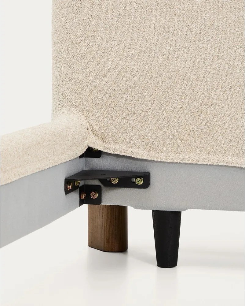 Béžová čalúnená dvojlôžková posteľ bez roštu 180x200 cm Odina – Kave Home