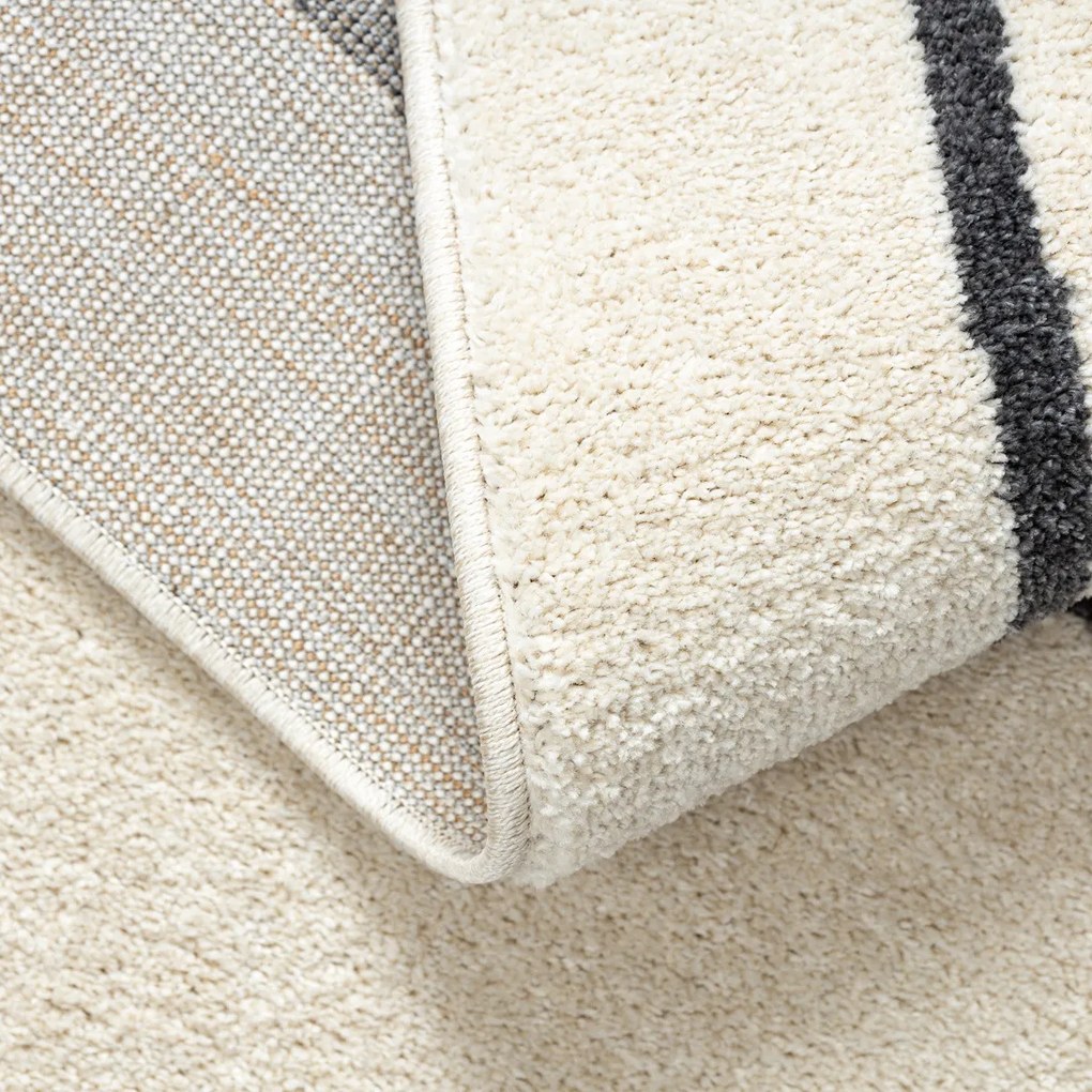 Dywany Łuszczów, Kusový koberec Fusion 8297 cream/dark grey, 140x190, biela, kancelária