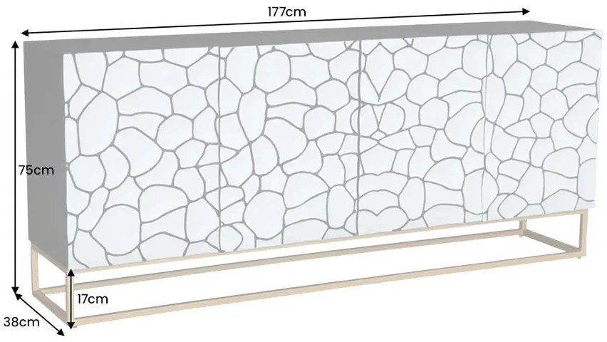 Dizajnová komoda Ladarius 177 cm hnedé mango