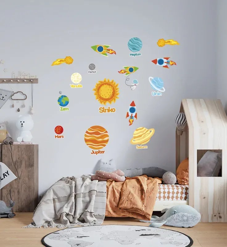 interesi Samolepky s planétami 100 x 80 cm
