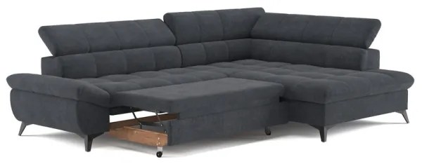 Rozkladacia rohová sedacia súprava do L MARANO pravá čierna