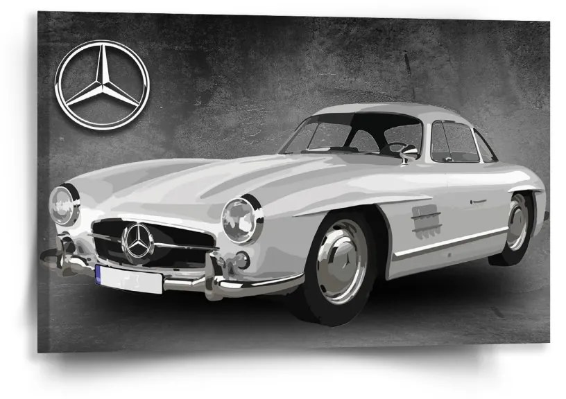 Sablio Obraz Mercedes-Benz 300 SL Sivé pozadie - 60x40 cm
