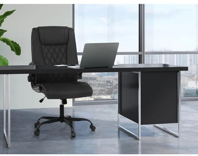Autronic BONTEC Kancelárske kreslo, hojdací mechanizmus, čierna ekokoža, KA-Y344 BK Farba: Modrá