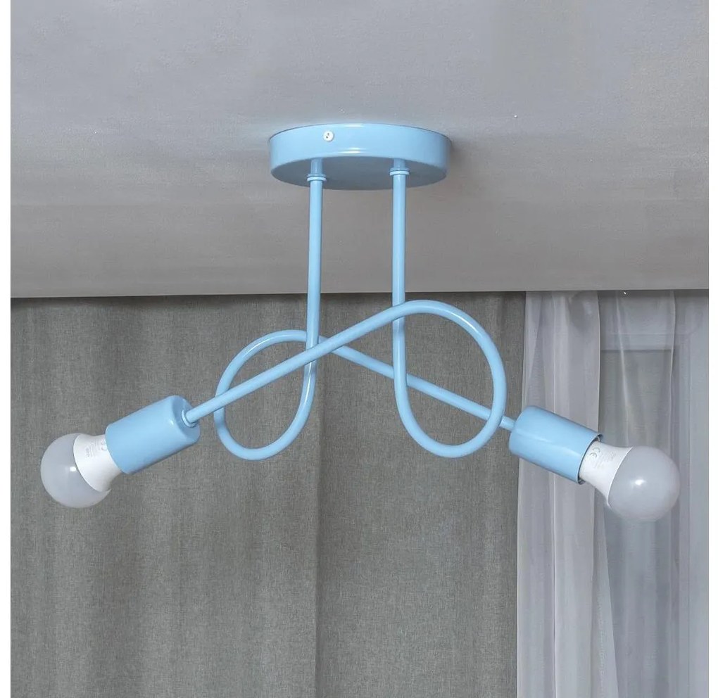 Prisadený luster OXFORD 2xE27/15W/230V modrá