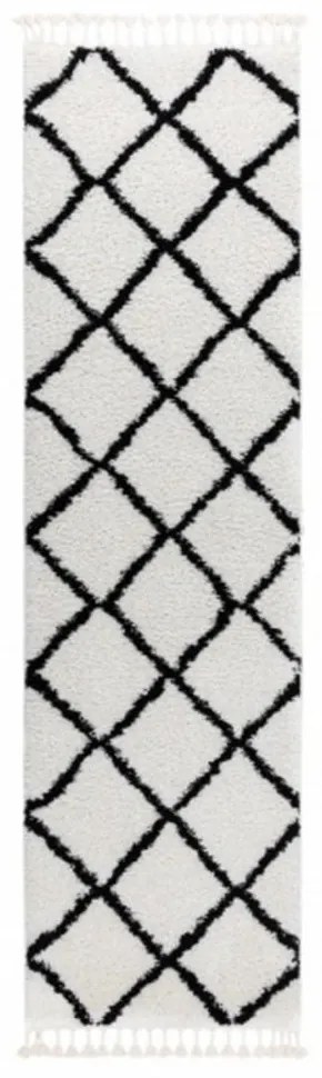 *Kusový koberec Shaggy  Cross biely atyp 60x300cm