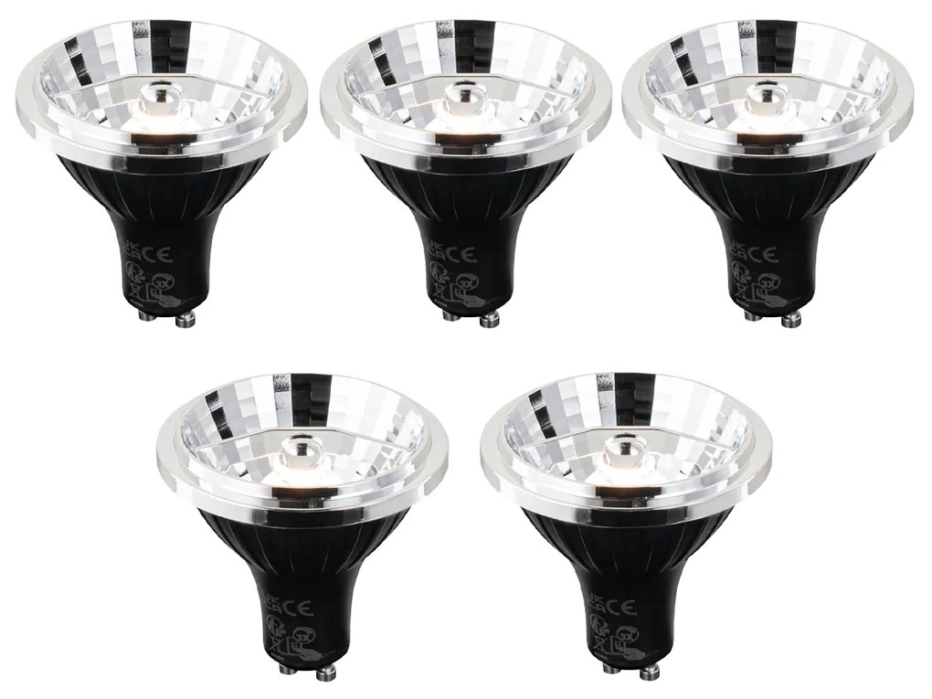 Sada 5 GU10 3-krokové stmievateľné LED žiarovky Kelvin 70mm 6W 500 lm 2200 - 3600K