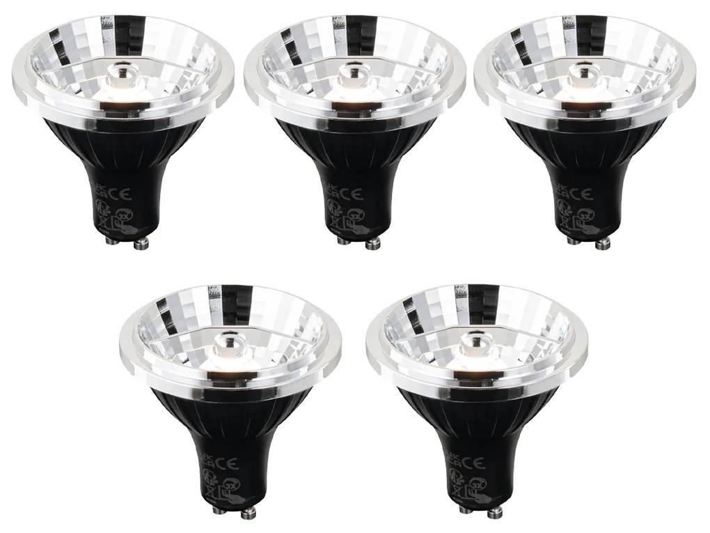 Sada 5 GU10 3-krokových stmievateľných Kelvin LED žiaroviek 70 mm 6 W 500 lm 2200 - 3600 K