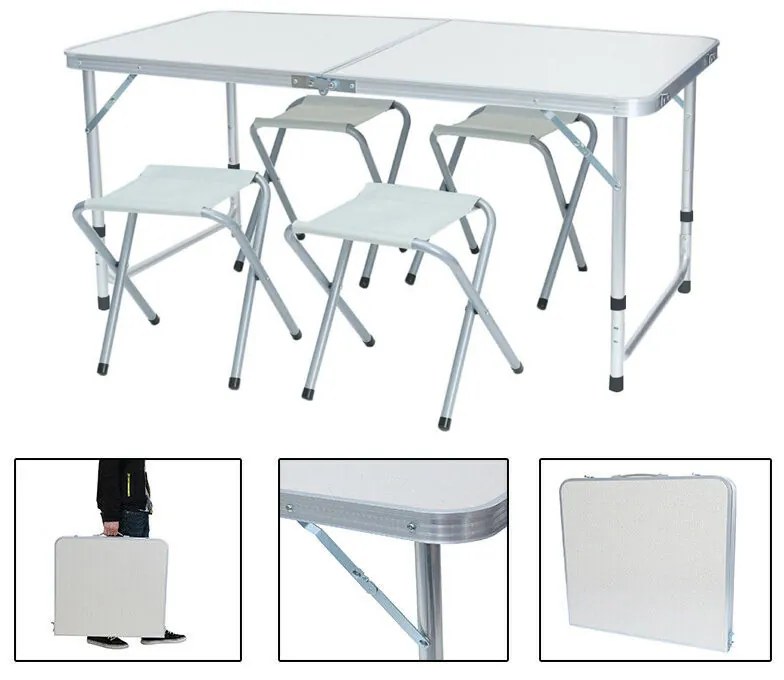 Kempingový stôl so 4 stoličkami