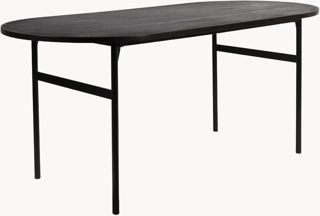Oválny jedálenský stôl's doskou v drevenom vzhľade Marcio, 180 x 80 cm
