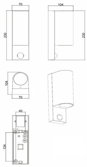 Lucide 69803/02/30 -Vonkajšie svietidlo so senzorom ZARO 2xGU10/7W/230V IP65 čierna