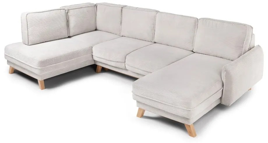 Béžová menčestrová rozkladacia rohová pohovka (ľavý roh/do tvaru "U") Tori – Bonami Selection