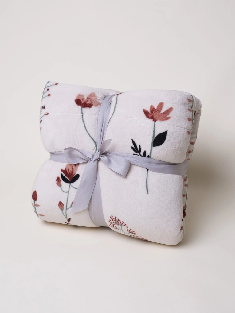 Baránková deka mikroplyš Exclusive 220 × 200 cm – Vlčie maky bežové