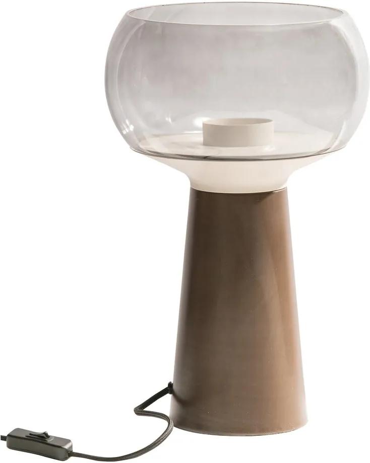 Hnedá kovová stolová lampa BePureHome, výška 37 cm