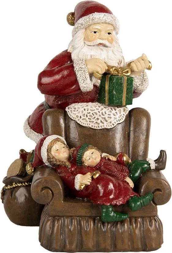 Christmas Decoration Figurine Santa Claus 17x13x18 Cm Red Plastic - 17.0 cm